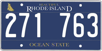 RI license plate 271763