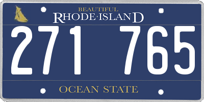 RI license plate 271765