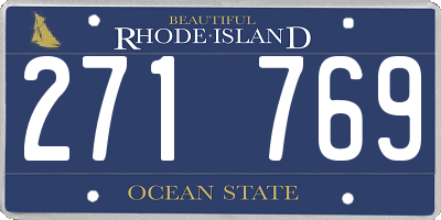 RI license plate 271769
