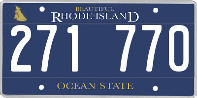 RI license plate 271770
