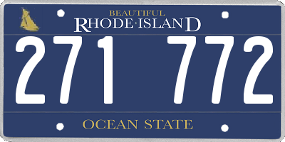RI license plate 271772