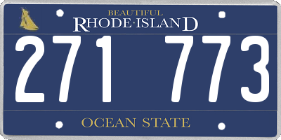 RI license plate 271773