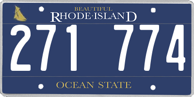 RI license plate 271774
