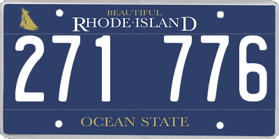 RI license plate 271776