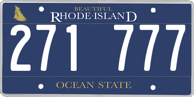 RI license plate 271777
