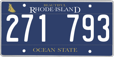 RI license plate 271793