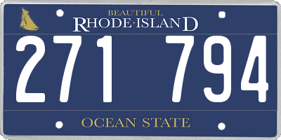 RI license plate 271794