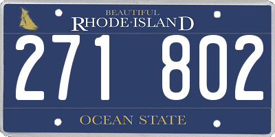 RI license plate 271802