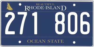 RI license plate 271806