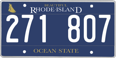 RI license plate 271807