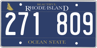 RI license plate 271809