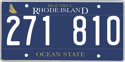 RI license plate 271810