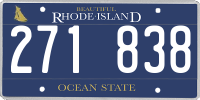 RI license plate 271838