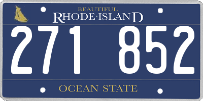 RI license plate 271852