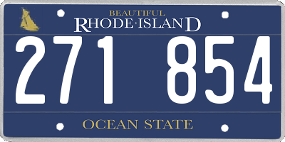 RI license plate 271854