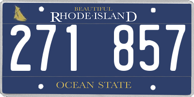 RI license plate 271857