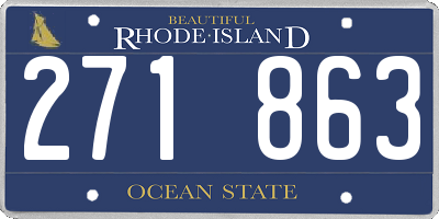 RI license plate 271863