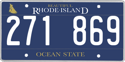 RI license plate 271869