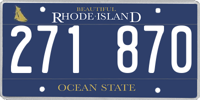 RI license plate 271870