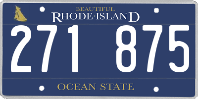 RI license plate 271875