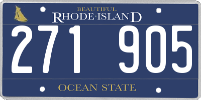RI license plate 271905