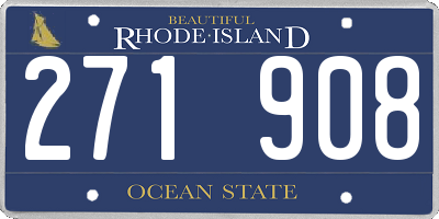 RI license plate 271908