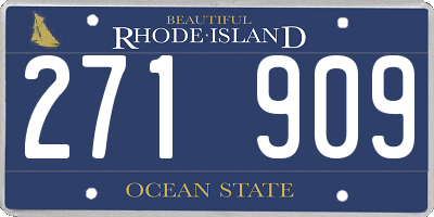 RI license plate 271909