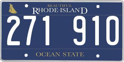 RI license plate 271910