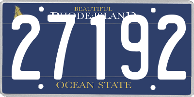 RI license plate 27192