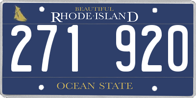 RI license plate 271920