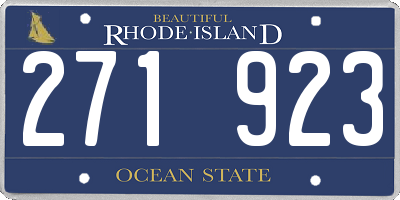 RI license plate 271923