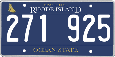 RI license plate 271925