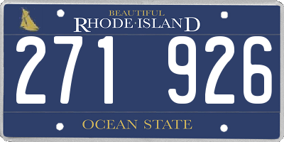 RI license plate 271926