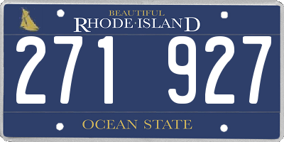 RI license plate 271927