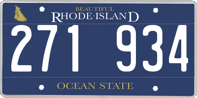 RI license plate 271934