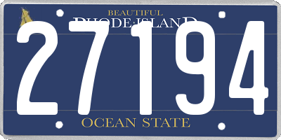 RI license plate 27194