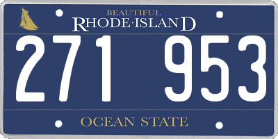 RI license plate 271953