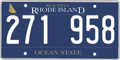 RI license plate 271958