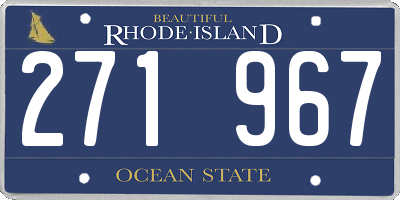 RI license plate 271967