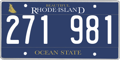 RI license plate 271981