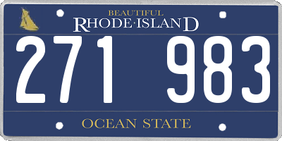 RI license plate 271983