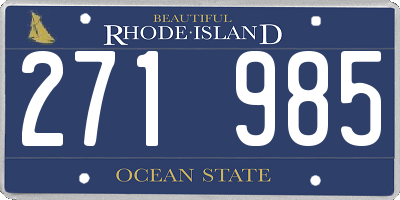 RI license plate 271985