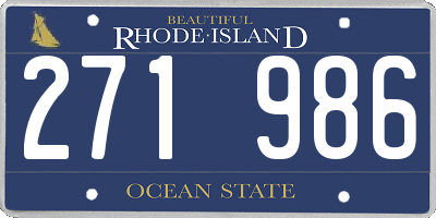 RI license plate 271986
