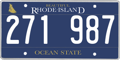 RI license plate 271987