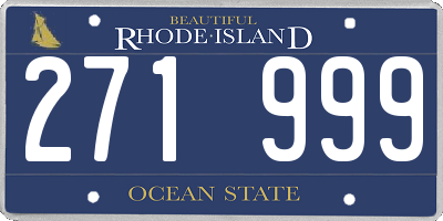 RI license plate 271999