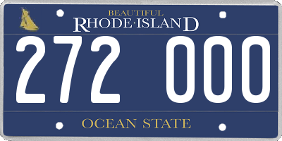 RI license plate 272000
