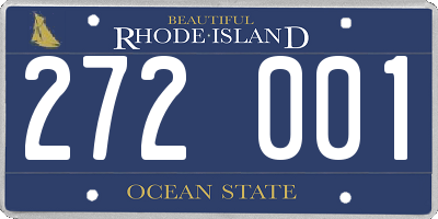 RI license plate 272001
