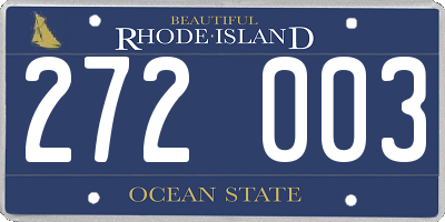 RI license plate 272003