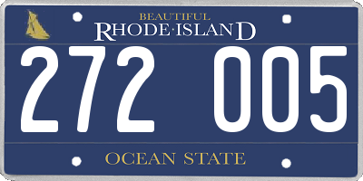 RI license plate 272005