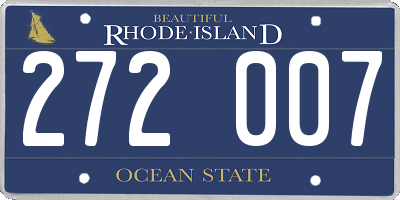 RI license plate 272007